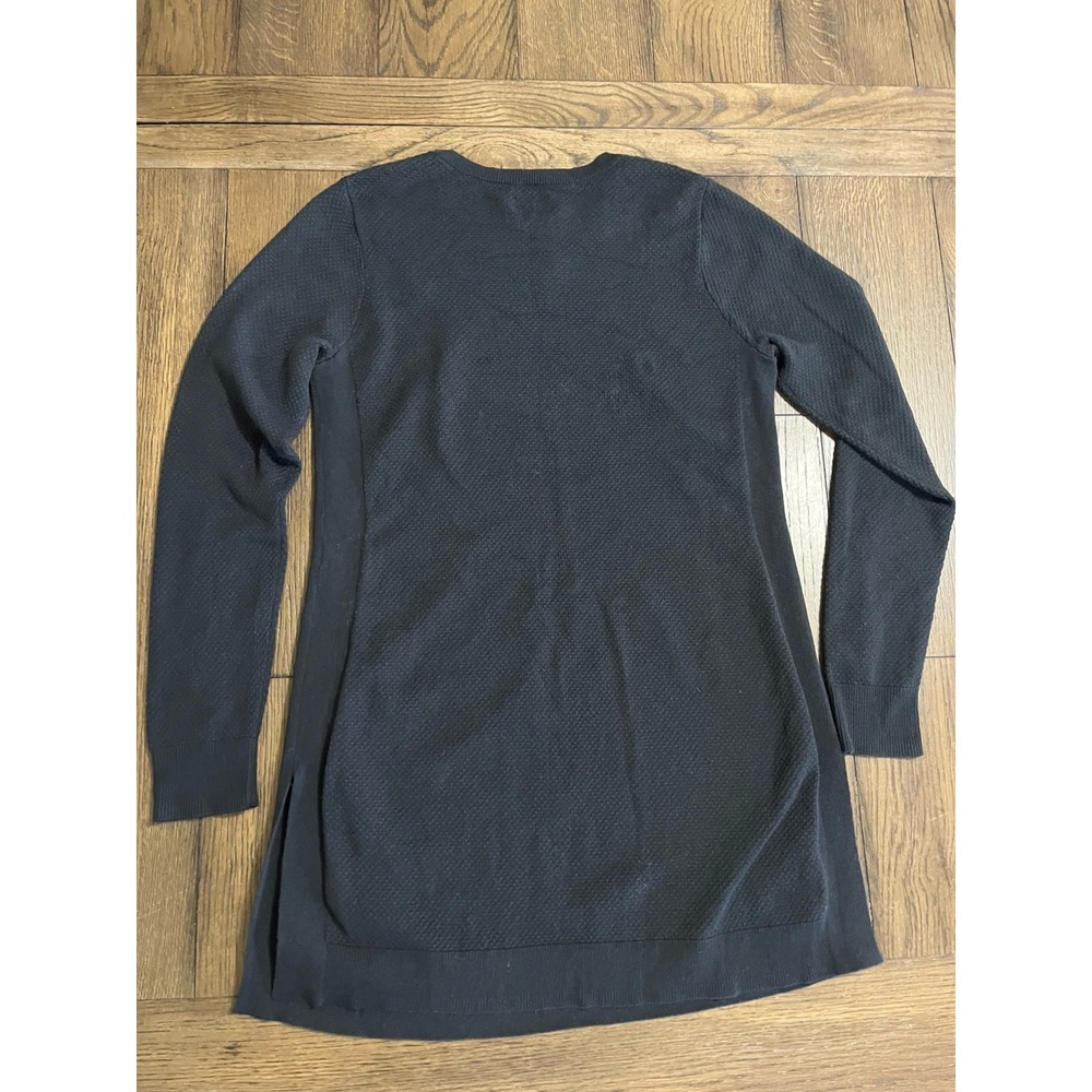 Duluth Women's Lightweight Sweater Medium Black Textured Tunic Casual Coolmax - Picture 2 of 6
